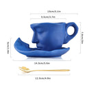 GobekUsa Ceramic Kissing Couple Tea Cup Set with Saucer and Spoon