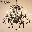 GobekUsa Black White Metal Chandelier with Crystal Pendants for Elegant Home Lighting