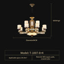 GobekUsa All Copper Jade Chandelier, Modern Chinese Style for Living Room, Bedroom, Dining Room.