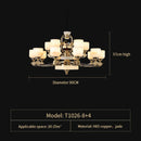GobekUsa All Copper Jade Chandelier for Living Room, Villa Duplex Multi-storey Lighting
