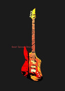 Abstract Electric Guitar Canvas Print - Music Wall Art by GobekUsa