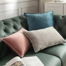 GobekUsa Fringed Velvet Cushion Cover Solid Pillow for Home Decor Sofa Bed