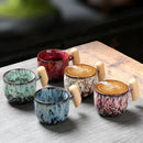 GobekUsa Ceramic Latte Mug with Wooden Handle for Coffee and Tea Menstruum