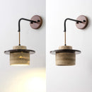 GobekUsa LED Wall Light Fixture Yellow Travertine Stone Modern Bedside Lamp