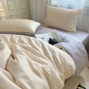 GobekUsa Ice Silky Solid Bedding Set - Cooling Satin Smooth Quilt Cover Set