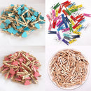 GobekUsa 50-Piece Mini Wooden Clips for Photos Crafts, 25mm Small Clothespin Decoration