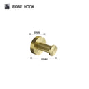 GobekUsa Brushed Gold Brass Bathroom Accessories Set: Hand Towel Bar, Toilet Paper Holder, Robe Hook