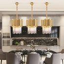 GobekUsa Crystal Pendant Chandelier Gold & Chrome Luxury LED Lighting for Dining Room & Bedroom