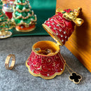 GobekUsa Christmas Jingle Bell Figurine Trinket Box: Festive Tabletop Decor & Jewelry Holder