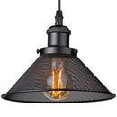 GobekUsa Black Iron Cage Farmhouse Pendant Light Fixture for Kitchen Island, Dining Room, Hallway