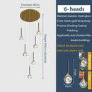 GobekUsa Gold Crystal Raindrop Chandelier for Staircase Foyer
