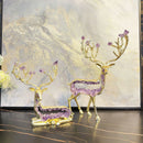 GobekUsa Amethyst Deer Statue | Simulated Crystal Animal Sculpture for Home Décor