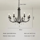 GobekUsa Black Metal Crystal Chandelier: Artistic LED Lighting for Home Decor