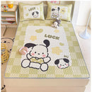 GobekUsa Cartoon Pattern Latex Mattress Set for Home, 3-Layer Rebound Soft Breathable Bed Sheets