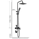 GobekUsa Black Wall Mounted Bathroom Shower Faucet Set - Bathtub Mixer Tap