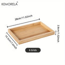 GobekUsa Bamboo Wooden Rectangular Tea Tray | Elegant Tea Cup Stand Tray for Dining