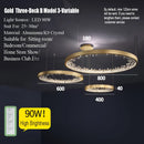 GobekUsa Crystal LED Chandelier Circle Hanging Lamp - Modern Luxury Dimmable Lighting