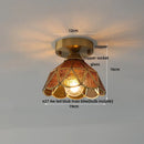GobekUsa Blue Flower Glass LED Ceiling Light | Nordic Modern Flush Mount Lamp
