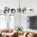 GobekUsa Glass Branch Ceiling Chandelier with Multi Color Lampshades