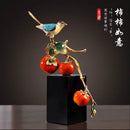 GobekUsa Chinese Enamel Persimmon Ruyi Ornament for Living Room Wine Cabinet Décor