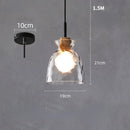 GobekUsa Clear Glass Pendant Lamp with LED Lights for Home Decor