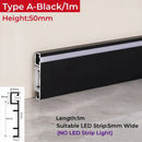 GobekUsa LED Skirting Aluminum Profiles: Brushed Gold/Black, Conner Baseboard, Diffuser, Stair, Floor, Wall Decor