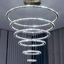 GobekUsa Crystal Stair Chandelier: Modern Indoor LED Ceiling Hanging Light