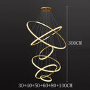 Modern Black Gold Aluminum Staircase Pendant Light