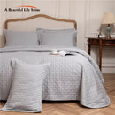 GobekUsa Egyptian Cotton Quilt Set, Reversible Bedspread, Luxe Coverlet, 3Pcs