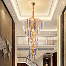 GobekUsa Crystal Pendant Chandelier - Elegant Ceiling Light for Villa Stairwell & Hotel