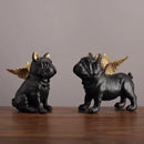 GobekUsa French Bulldog Dog Sculpture Set - Resin Desktop Decor Ornaments