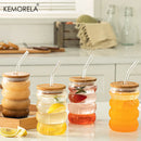 GobekUsa Creative Glass Cup Set with Lid and Straw - Perfect for Parties