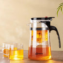 GobekUsa Glass Teapot with One-button Filtration for High-temperature Tea Brewing