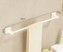 GobekUsa Bathroom Set: Cream White Shelf, Towel Rack, Paper Holder, Brush Holder & Hardware