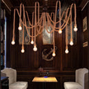 GobekUsa Hemp Rope Net Chandelier Pendant Lamp for DIY Cafe and Bar Decor