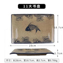 GobekUsa Japanese Fish Print Ceramic Tableware - Special-shaped Large Dinner Plate Set