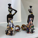GobekUsa Black Woman Candlestick: African Exotic Statue for Interior Decor & Desktop Accessories