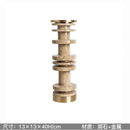 GobekUsa Luxe Brown Travertine Marble Candle Holder with Metal Base