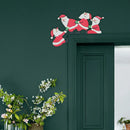 GobekUsa Christmas Door Frame Decor Set - Festive Wooden Xmas Pendants & Merry Santa Claus Stickers