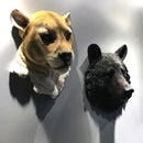 GobekUsa Animal Head Wall Hanger: Decorative Resin Wildlife Hook Rack Statue