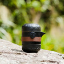 GobekUsa Black Pottery Tea Set: Pot & 2 Cups in Portable Bag