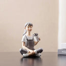 GobekUsa Kawaii Girl Figurine Sculpture for Room Decor and Desk Accessories