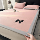 GobekUsa Butterfly Knot Jacquard Ice Bean Cool Mat 2Pcs Set - Soft, Breathable Summer Cushion