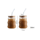 GobekUsa Glass Cup Set with Lid and Straw, Transparent Drinkware for Tea, Juice, Beer or Milk