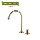 GobekUsa Brass Basin Faucet Brushed Gold Double Bracket Two Holes Hot Cold Mixer