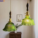 GobekUsa Japanese Style Green Glass LED Pendant Chandelier for Home Decor