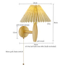 GobekUsa Cream PVC LED Wall Lamps Japanese Walnut Wood Applique Murale