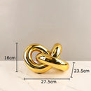 GobekUsa Gold-plated Knot Ornaments: Modern Geometric Resin Desk Decor & Room Craft