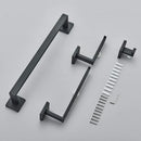 GobekUsa Black Bathroom Set: Towel Holder, Paper Holder, Gold Rod, Robe Hook - Stainless Steel Accessories