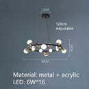 GobekUsa Gold Balls LED Chandelier: Art Deco Round Lighting with Acrylic Balls for Home Décor